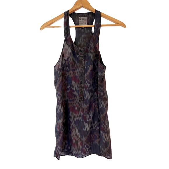 Joe's Jeans The Shirt Sheer Grey Purple Long Tank Silk XS Summer - Picture 4 of 6